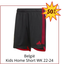 België Kids Home Short WK 22-24 50%