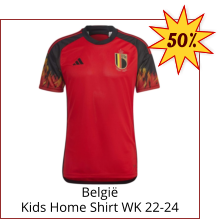 België Kids Home Shirt WK 22-24 50%