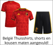 België Thuisshirts, shorts en kousen maten aangevuld!