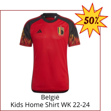 België Kids Home Shirt WK 22-24 50%